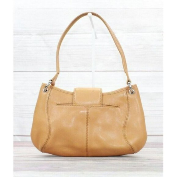 Cole Haan Tan Leather  Zip Top Purse Shoulder Handbag - Picture 3 of 8